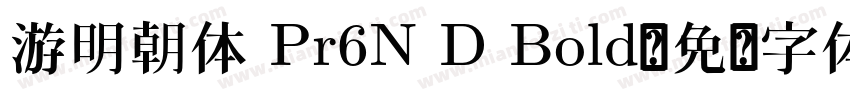 游明朝体 Pr6N D Bold字体转换